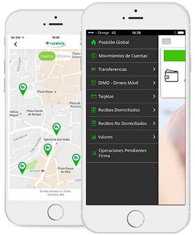 Pantalla de Servicio de alertas de Ruralvía Pantalla de Servicio de alertas de Ruralvía
